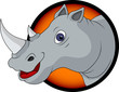 cute rhino head cartoon