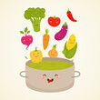 Vector: Cute vegetable soup Cute vegetable soup