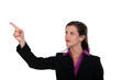 Business professional pointing her index finger