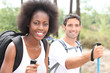 Couple out on a hike together