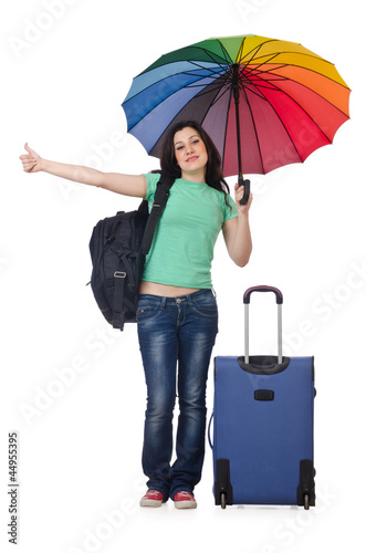 Photo: Girl preparing for her summer vacation Girl preparing for her summer vacation