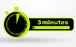 icône 3 minutes sur chronomêtre vert et noir