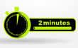 icône 2 minutes sur chronomêtre vert et noir