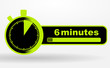 icône 6 minutes sur chronomêtre vert et noir