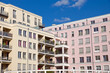 Beautiful pink and yellow apartment houses