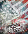 America background, grunge illustration
