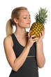 Foto: Young Woman Holding Pineapple Young Woman Holding Pineapple