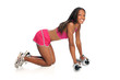 Woman Exercising with Dumbbells