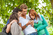 Group of Teenage Friends with Mobile Phone