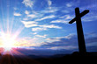 Cross silhouette and the holy blue sky