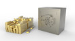 Gold bars and safe