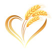 Vektor: Abstract wheat ears icon with heart element Abstract wheat ears icon with heart element