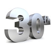 3d metal anniversary number - 30th