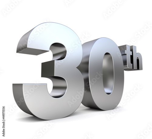 Photo: 3d metal anniversary number - 30th 3d metal anniversary number - 30th