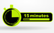 icône 15 minutes sur chronomêtre vert et noir