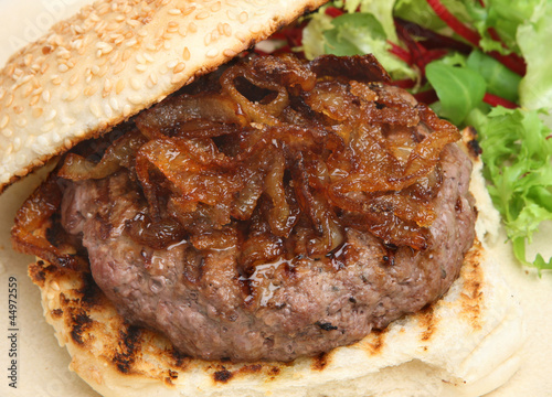 Photo: Beef Burger with Caramelised Onions Beef Burger with Caramelised Onions