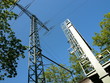 Oberleitungsmast an der Bahntrasse in Offenbach am Main