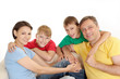 Amusing people in bright T-shirts