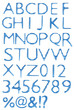 a large number of 3d Glass alphabet spelling art array