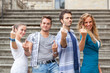 Group of Friends showing Obscene Gesture