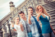 Group of Friends showing Obscene Gesture