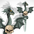 Ritual dagger with a dragon and a skull on the handle