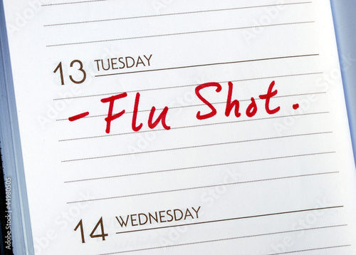 Photo: Mark the date on the day planner to have a flu shot Mark the date on the day planner to have a flu shot