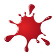 red inkblot isolated on white background