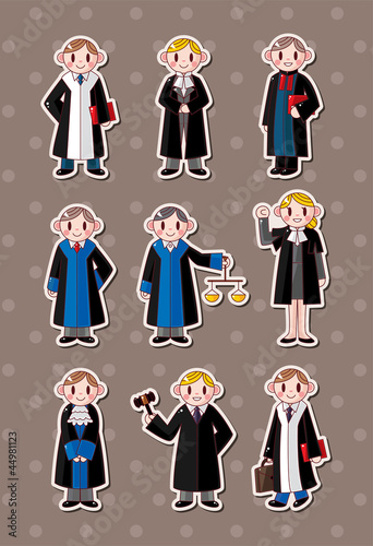 Vector: cartoon Judge stickers cartoon Judge stickers