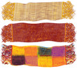 Vector: Set of colorful woollen scarfs isolated on white background Set of colorful woollen scarfs isolated on white background