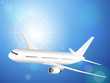 Vektor: airplane on blue sky airplane on blue sky