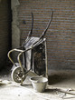 wheelbarrow on construction site