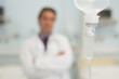 Phial in front of doctor