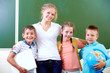 Teacher and schoolkids