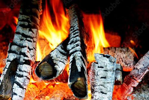 Photo: fire in fireplace fire in fireplace