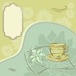 Design with cup of coffee and place for text