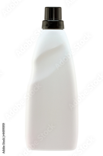 Photo: A White bottle of Softening Liquid Isolated on White A White bottle of Softening Liquid Isolated on White