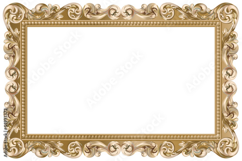 Vector: Cadre baroque rectangulaire doré Cadre baroque rectangulaire doré