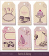 Vector: set of 6 pastries-themed gift tags set of 6 pastries-themed gift tags