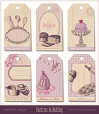 set of 6 pastries-themed gift tags