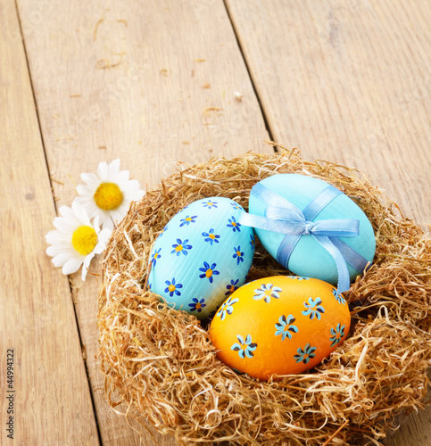 Photo: Easter eggs in the nest Easter eggs in the nest