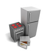 Kitchen electronics over white. My own design