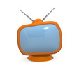 Illustration: Retro television, 3d technology concept Retro television, 3d technology concept