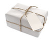 Parcel wrapped with  paper, tied with string