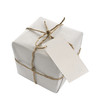 Parcel wrapped with  paper, tied with string