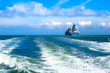 Cargo ship sailing in to the sea