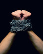 Photo: Rised up chained hands Rised up chained hands