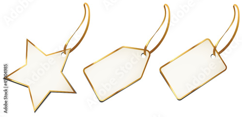 Vector: Etiketten Set mit Goldrand Etiketten Set mit Goldrand