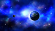 Earth and moon in magical space