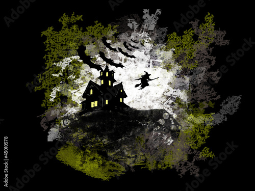 Illustration: Grunge and distressed halloween background Grunge and distressed halloween background